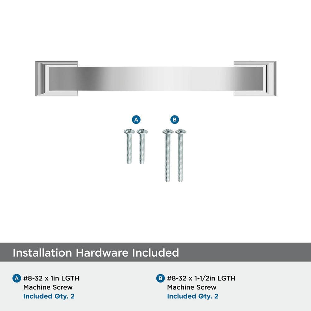 Polished Chrome 3-3/4 inch Center-to-Center Arch Cabinet Pull
