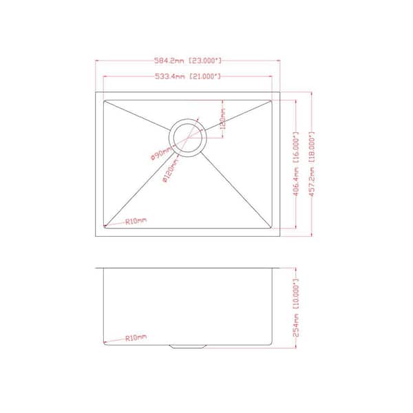 Lycvki 16 Gauge Stainless Steel 23 in. Undermount Bar Sink kitchen