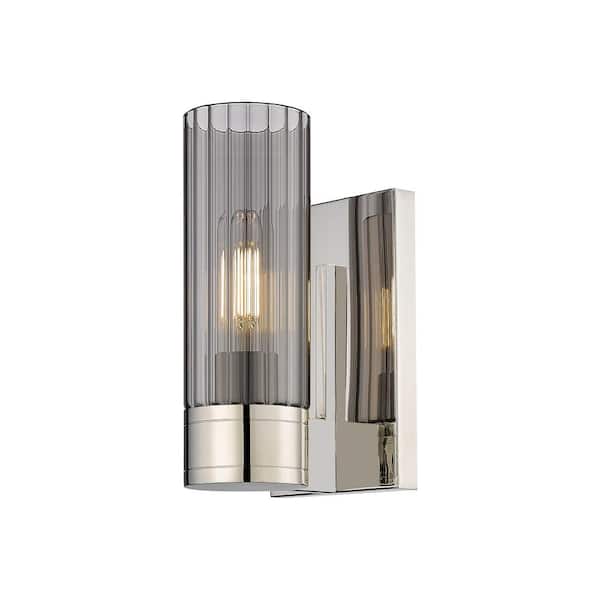 Innovations Empire 3.13 in. 1-Light Polished Nickel Wall Sconce with Glass Shade