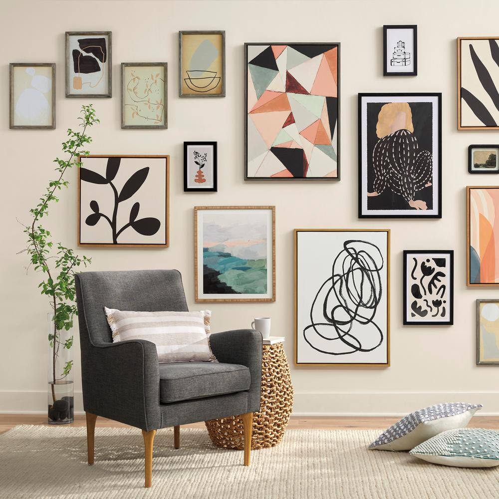 Geo Abstract Multicolor Canvas Print with Polystyrene Frame