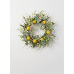 24" Artificial Herb Lemon Wreath