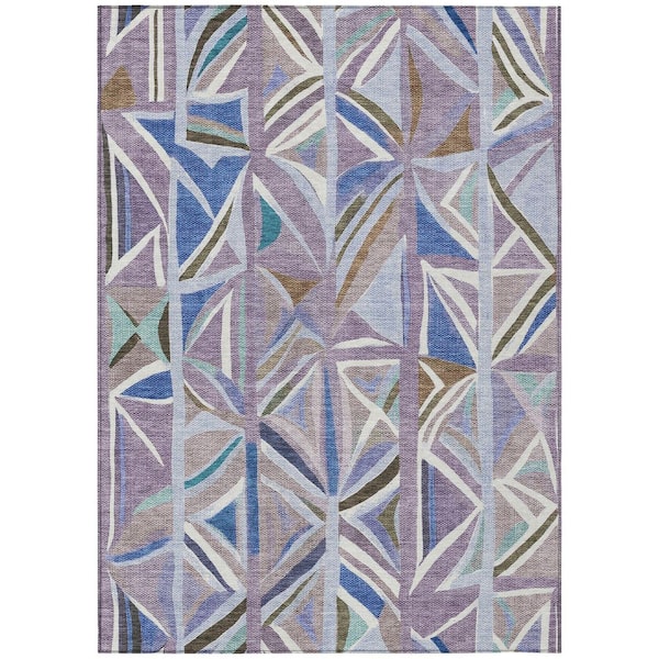 Chantille Machine Washable Indoor/Outdoor Abstract ACN2253 Lavender 8 ft. x 10 ft. Area Rug
