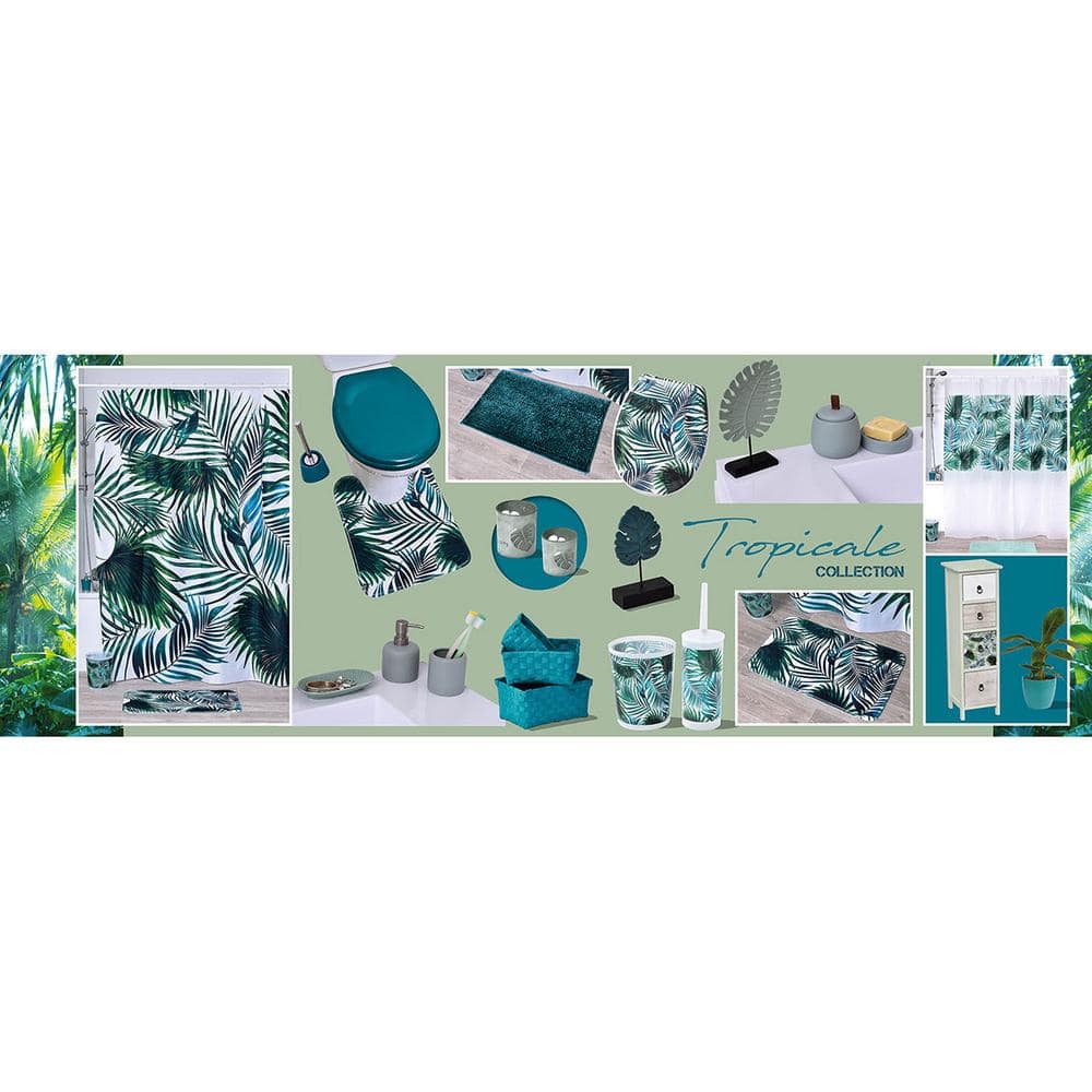 Tropical Palm Leaves Ceramic Soap and Lotion Dispenser