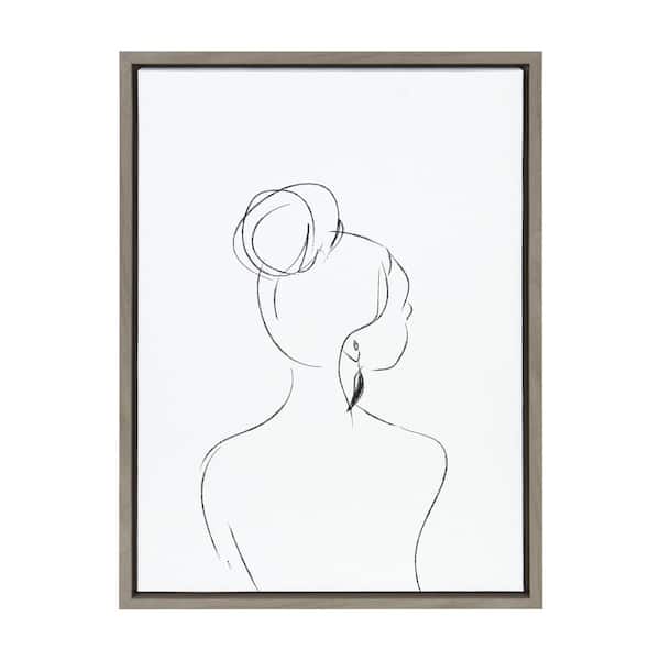 Kate and Laurel "Sylvie Minimalist Woman 2" by Teju Reval Framed Canvas Culture Art Print 24.00 in. x 18.00 in. . (Set of 1)