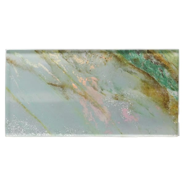 Ivy Hill Tile Wonder Glass Emerald 4.37 in. x 0.31 in. Polished Glass Wall Tile Sample