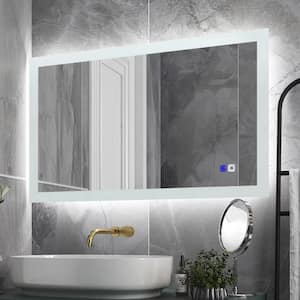 40 in. x 24 in. Frameless Rectangle Vertical Horizontal Mounted Anti Fog Dimmable Back Lighted Bathroom Vanity Mirror