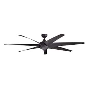Lehr 80 in. Outdoor Distressed Black Downrod Mount Ceiling Fan with Remote Included for Patios or Porches