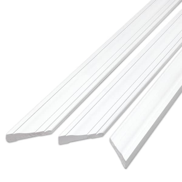 WM376 3/4 in. D x 2-1/4 in. W x 84-1/2 in. L Prefinished White Finger Jointed Wood Door Casing Moulding Set