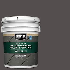 5 gal. #PPU24-02 Berry Brown Solid Color Waterproofing Exterior Wood Stain and Sealer