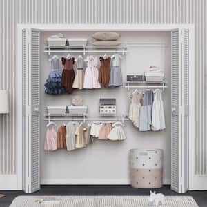 ClosetMaid ShelfTrack 5 ft. to 8 ft. 12 in. D x 96 in. W x 78 in. H Nickel Steel Closet System Organizer Kit