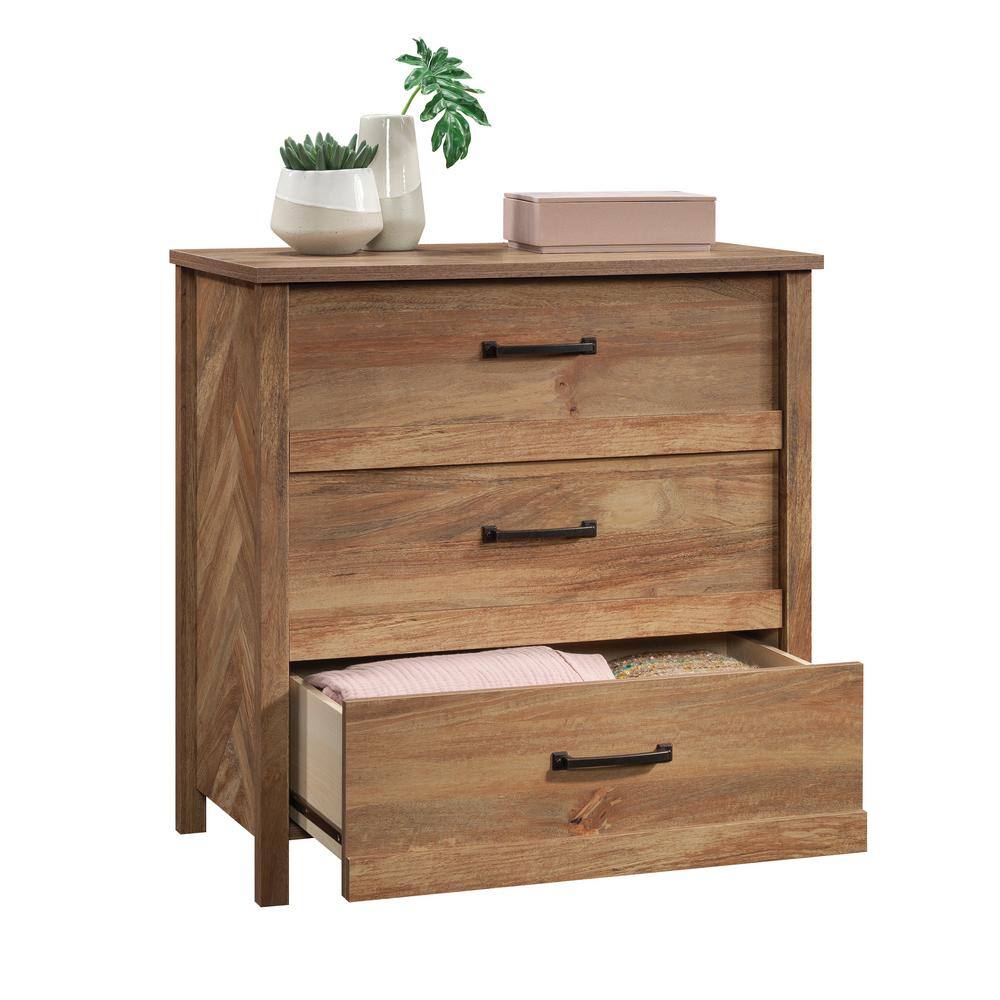 Sindoori Mango 3-Drawer Herringbone Chest with Metal Runners