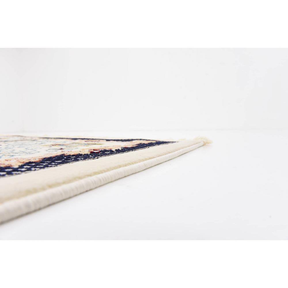 Ivory and Multicolor 8' x 10' Synthetic Rectangular Area Rug