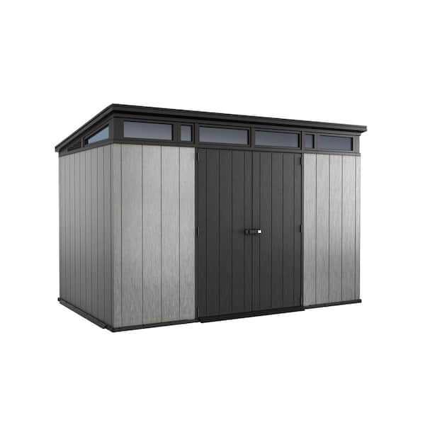 Artisan Evo 11 ft. W x 7 ft. D Modern Resin Plastic Outdoor Storage Shed With Flooring in Grey (80 sq. ft.)