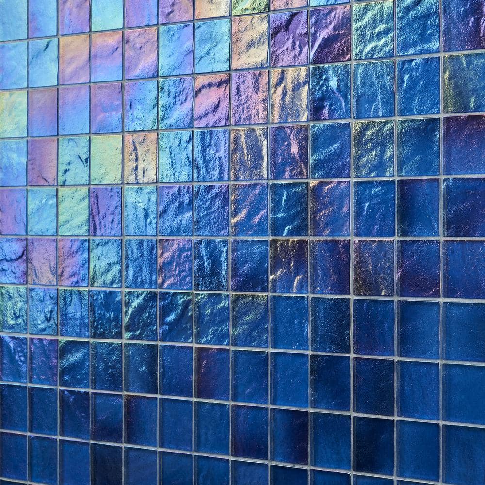 Shallows Polished Dark Blue Glass Mosaic Wall Tile