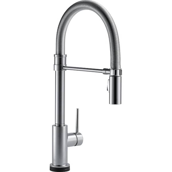 Delta Trinsic Pro Single-Handle Pull-Down Sprayer Kitchen Faucet with Touch2O Technology and Spring Spout in Arctic Stainless