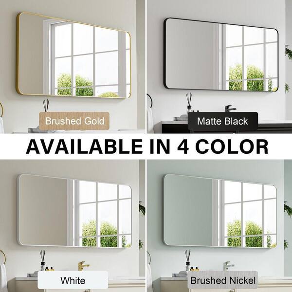 Eoviamne 60 in. W x 28 in. H Rectangular Aluminum Framed Wall