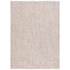 Courtyard Ivory Gray/Rust 8 ft. x 10 ft. Woven Geometric Indoor/Outdoor Area Rug