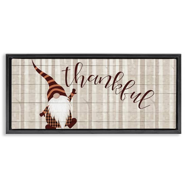 Thankful Harvest Forest Gnome by Kim Allen Black Floater Frame Graphic Fantasy Art Print 31 in. x 15 in.