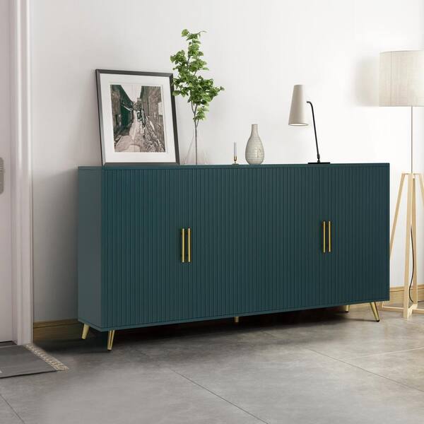 CSC DECOR INC Antique Green MDF 60 in. Sideboard 4 Door