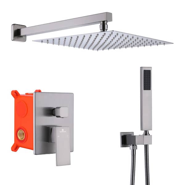 YONKI SUNSHIN INC Single Handle 2-Spray Tub and Shower Faucet 2 GPM with High Pressure Hand Shower in Brushed Nickel (Valve Included)