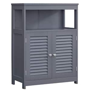 23.6 in. W x 11.8 in. D x 31.5 in. H Gray Bathroom Linen Cabinet with Two Doors and Adjustable Shelf