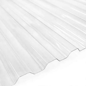 72 in. L x 21 in. W Corrugated Polycarbonate Plastic Trapezoid Clear Roofing Sheets (Set of 10-Piece)