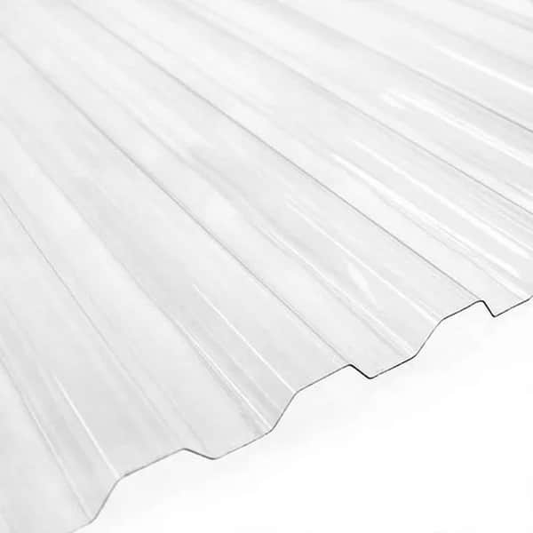 Ejoy 72 in. L x 21 in. W Corrugated Polycarbonate Plastic Trapezoid Clear Roofing Sheets (Set of 10-Piece)