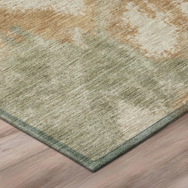 Chantille Machine Washable Indoor/Outdoor Abstract ACN3017 Olive 8 ft. x 10 ft. Area Rug