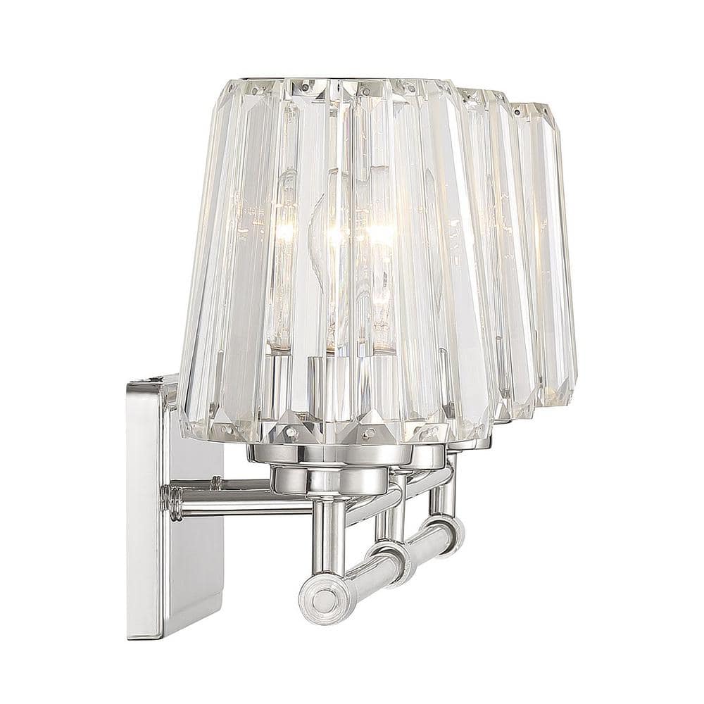 Polished Nickel 3-Light Vanity with Clear Crystal Shades