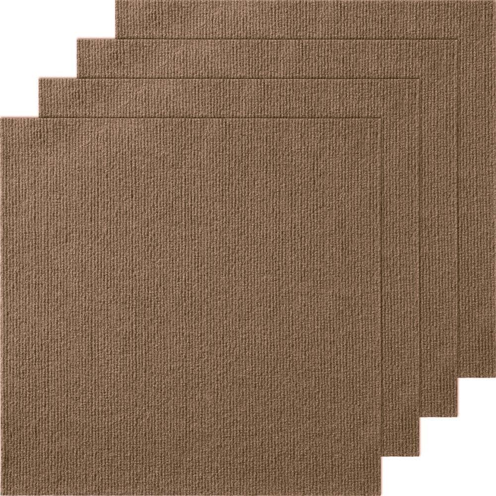VEVOR Dark Brown Commercial Residential 18 in. x 18 in. Peel and Stick Pattern Carpet Tile Carpet Squares 22.5 sq. ft.