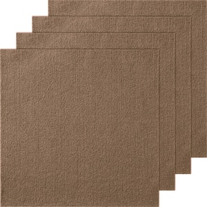 Brown Commercial Residential 18 in. x 18 in. Peel and Stick Pattern Carpet Tile Carpet Squares 22.5 sq. ft.
