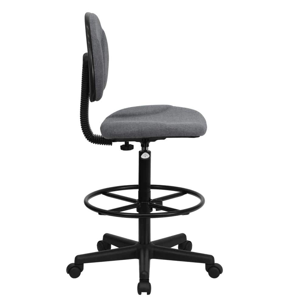 ErgoFlex 360 Gray Fabric Drafting Swivel Chair with Adjustable Footrest