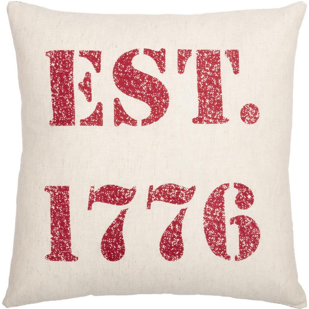 Hatteras 18" Square Patriotic Cotton Blend Throw Pillow