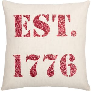 Hatteras Red White Blue Americana 1776 18 in. x 18 in. Throw Pillow