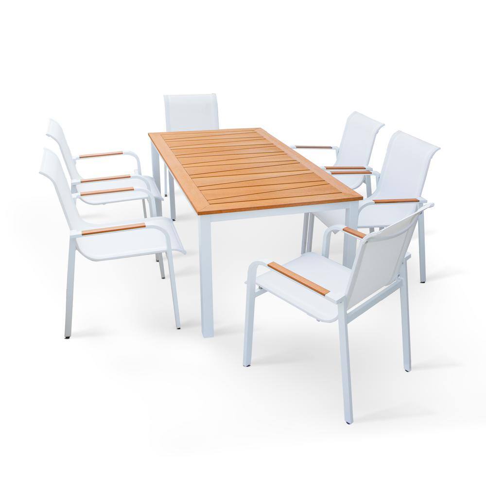 7-Piece Wicker Table Bar Height Outdoor Dining Set