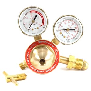 2 in Side Mount, 250-Series Acetylene Regulator with 1/4 in. Hose Fitting