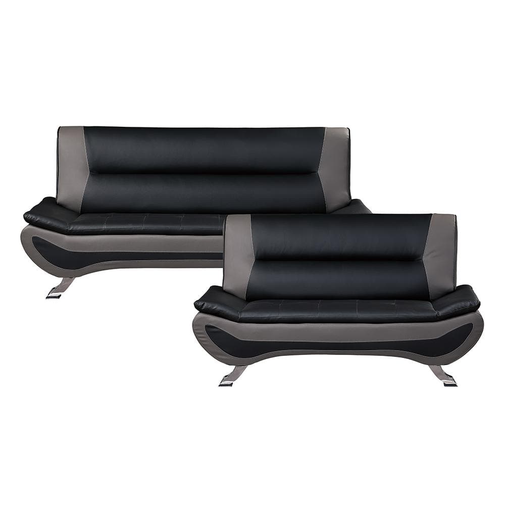 Emerson 77.5 in. W Armless Faux Leather Rectangle 2-Piece Living Room Sofa 