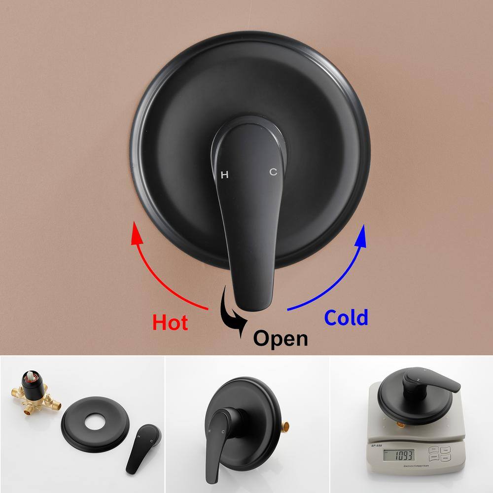 Matte Black Dual Shower Head System with Handheld