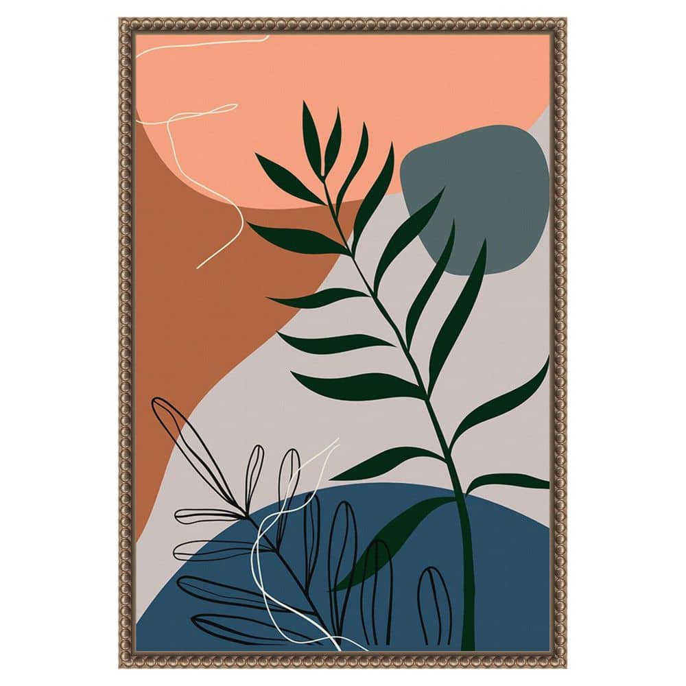 Boho Leaves I by Arctic Frame Canvas 1 Piece Floater Frame Canvas Giclee Abstract Art Print 23 in. x 16 in. price history on PriceWatchPro