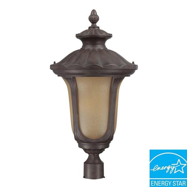 Green Matters 1-Light Outdoor Fruitwood Fluorescent Post Light