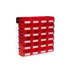 17 in. H x 16.5 in. W x 5.375 in. D Red Plastic 24-Cube Organizer