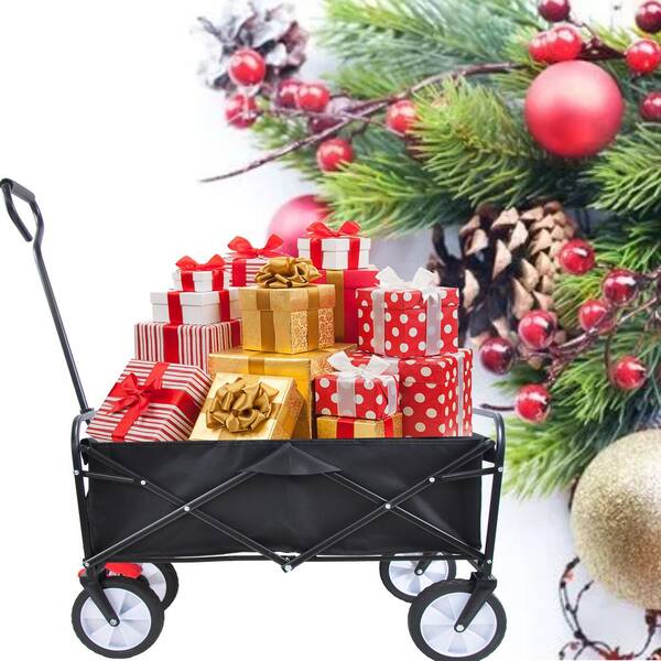 4.82 cu. ft. Metal Folding Garden Cart Shopping Beach Cart