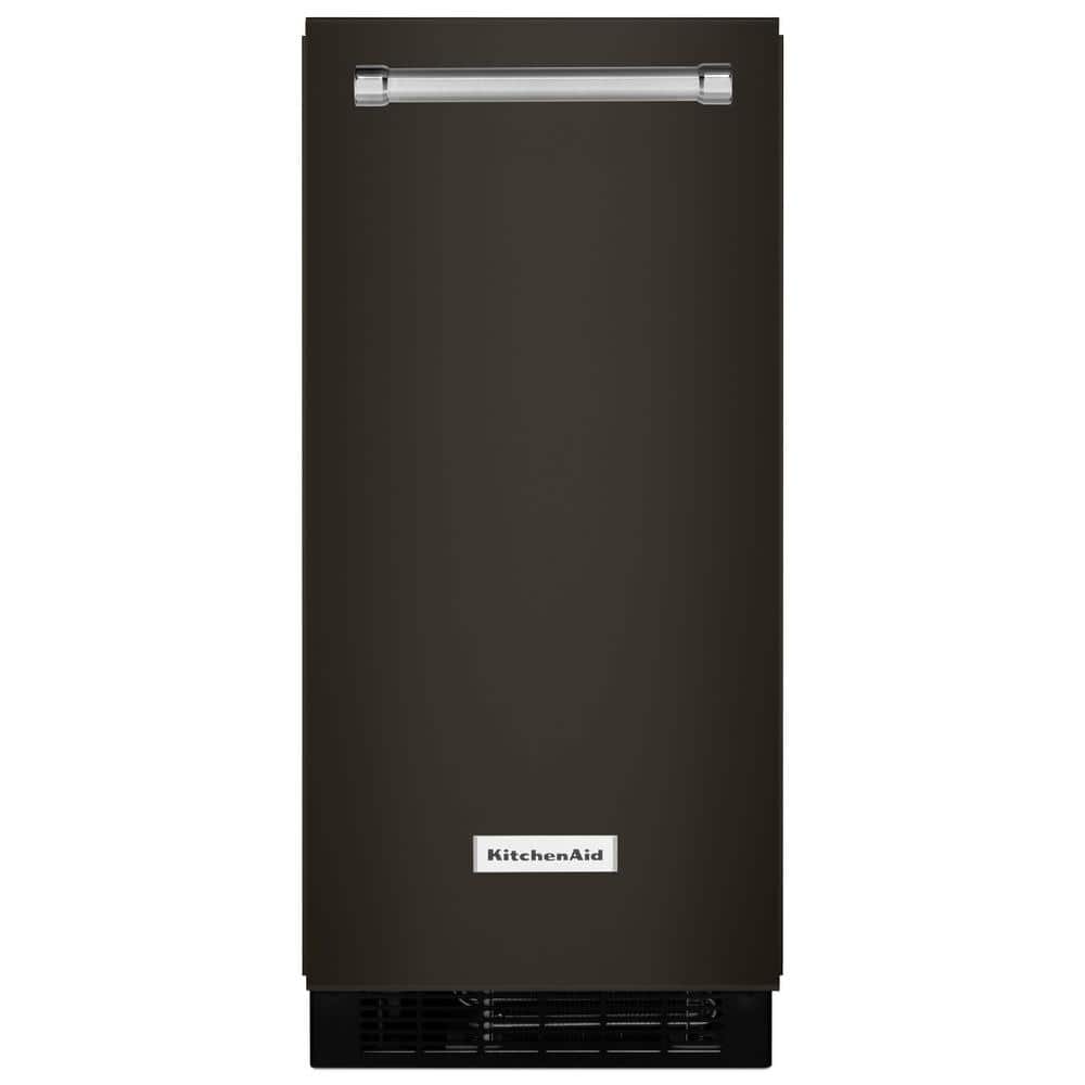 KitchenAid 15 - Black The Built-In Ice Maker 50 in in. Home lb. PrintShield KUIX535HBS Stainless Depot