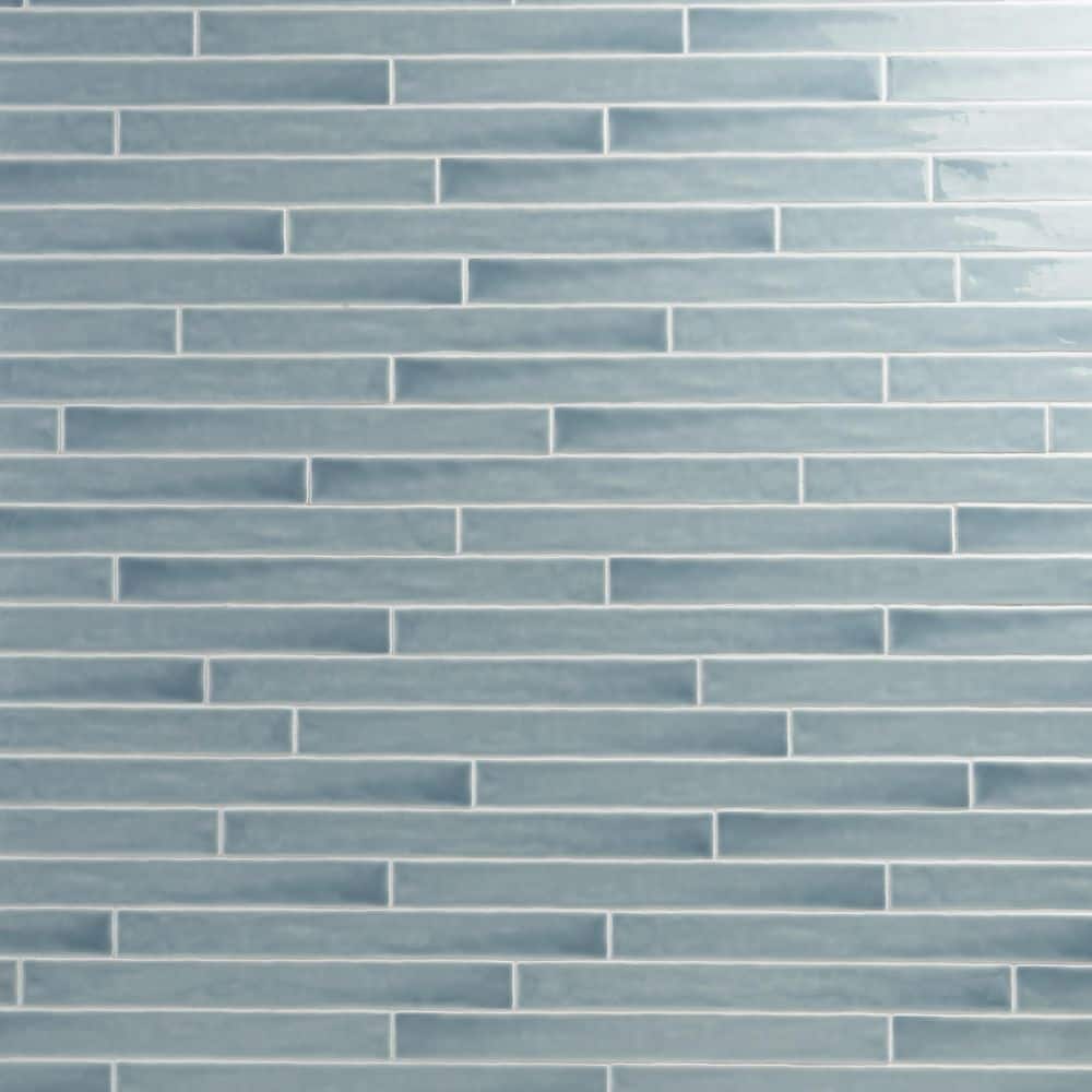 Nantucket Blue 2" x 20" Polished Ceramic Subway Wall Tile