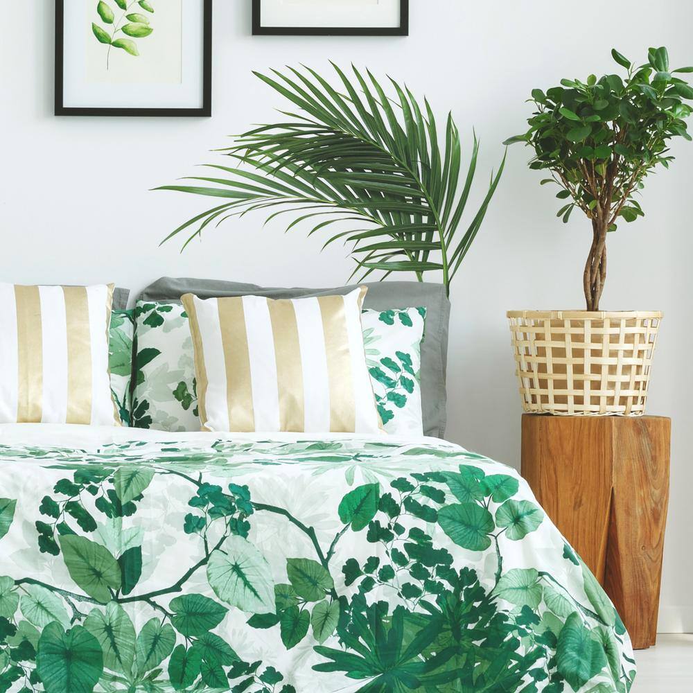 Green Palm Leaf Vinyl Peel and Stick Wall Decal Set