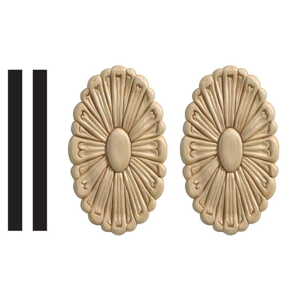Small Birch Wood Rosette Onlay Scroll Set