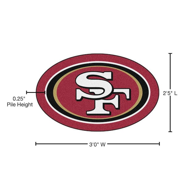 FANMATS San Francisco 49ers Patterned 2 ft. x 2 ft. XFIT Round Area Rug  23360 - The Home Depot