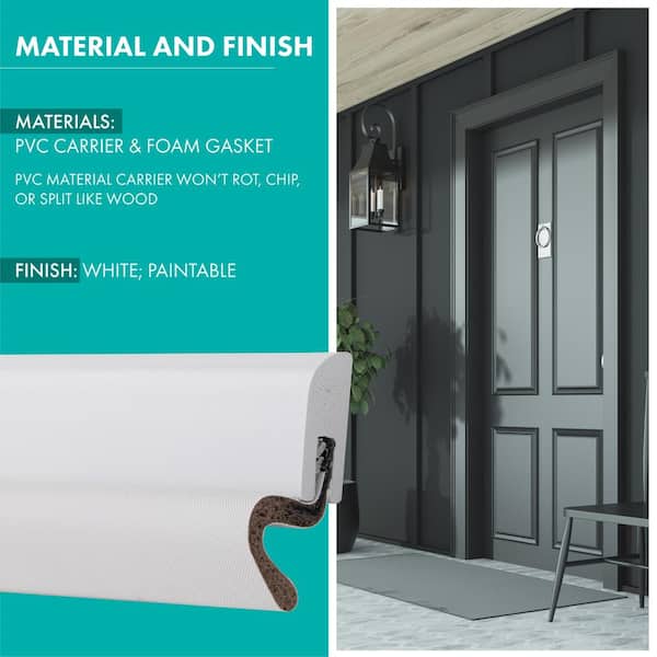 Simply Conserve Windjammer Foam 7/8 in. x 84 in. White PVC Door