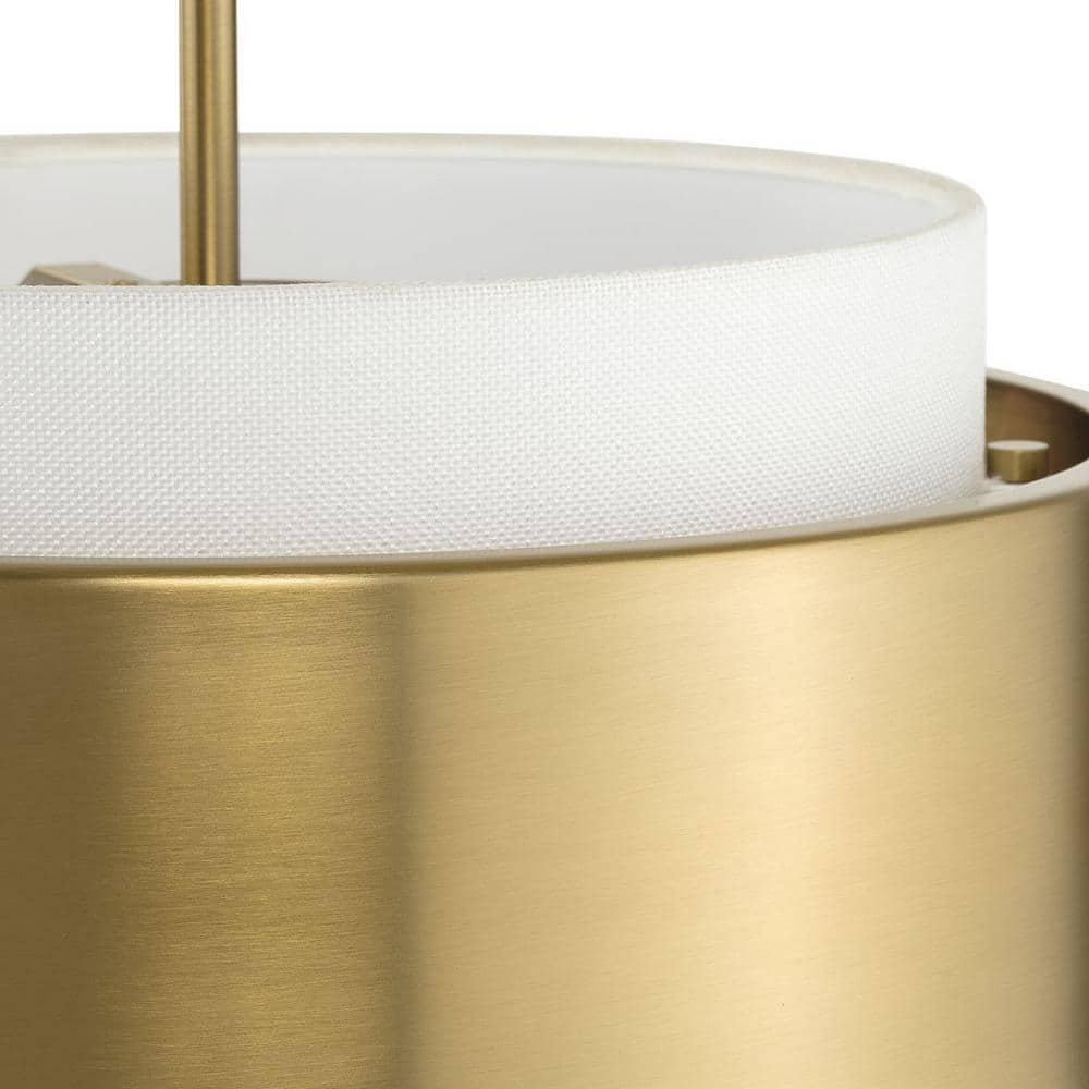 Silva Brushed Bronze 16" Drum Pendant Light with Glass Shade