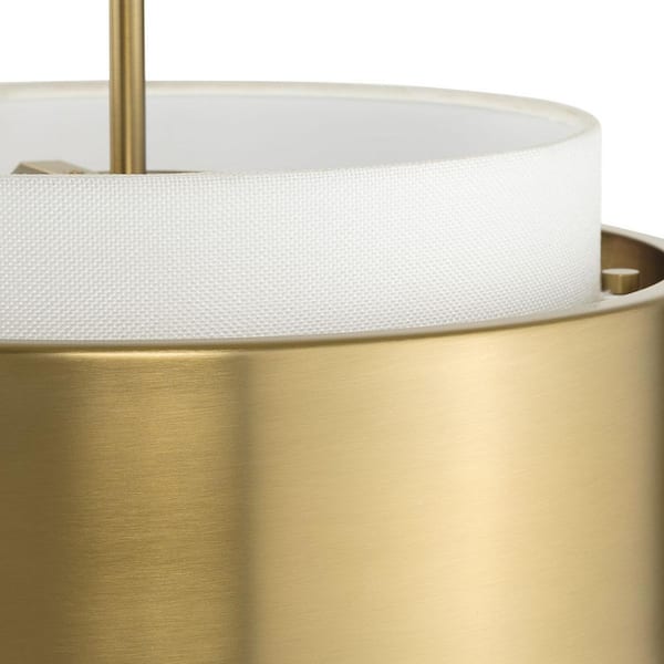 Progress Lighting Silva 3-Light Brushed Bronze Modern/Contemporary Drum Medium Hanging Pendant Light